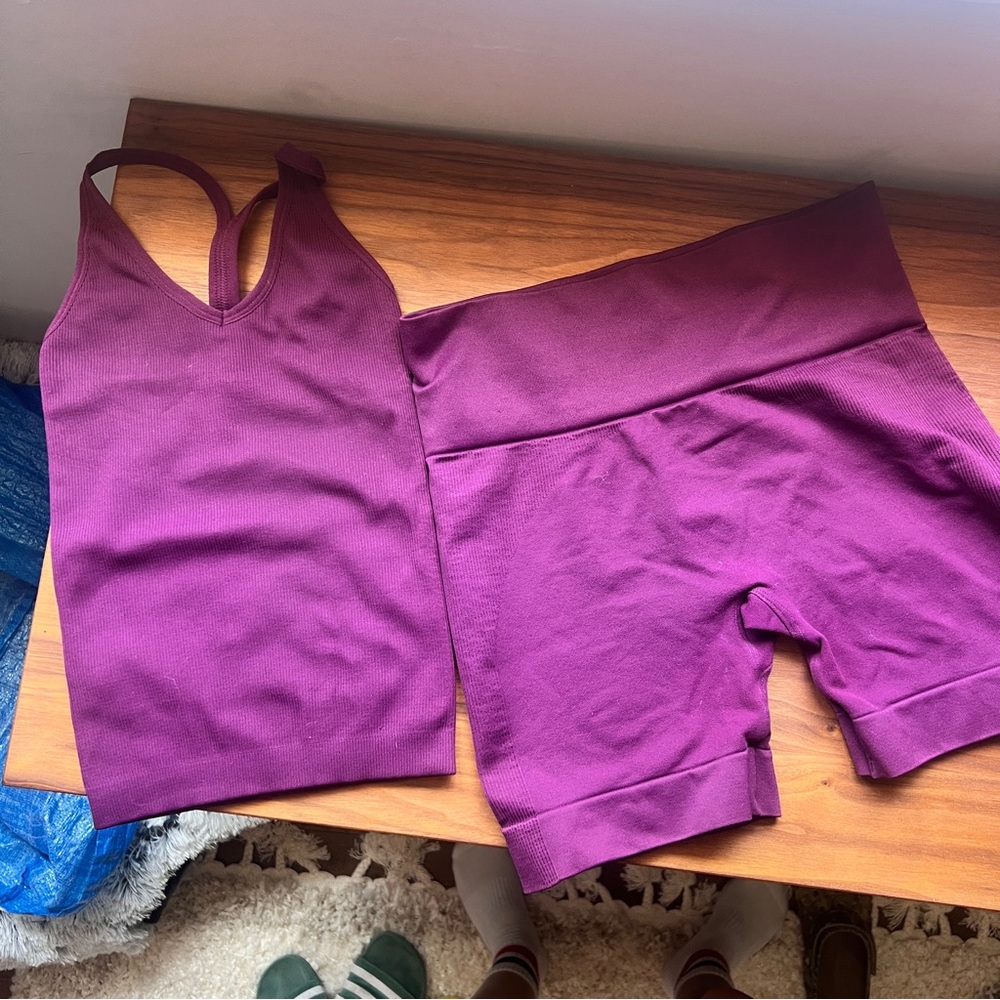 Purple Tank Top and Shorts Set